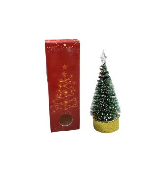 CHOINKA SZTUCZNA NA PNIU z brokatem 14cm ZIELONA 6776356