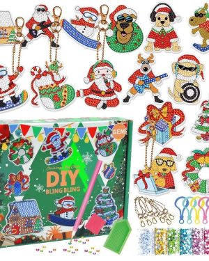 ŚWIĄTECZNE PUDEŁKO BRELOKI ŚWIĄTECZNE DIY HAFT DIAMENTOWY DLA DZIECI 6776366