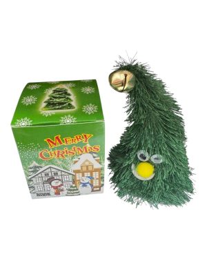 Choinka na baterie tańcząca 16 cm grająca ozdoba obrotowa 6776396