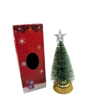 CHOINKA SZTUCZNA NA PNIU z brokatem 18cm ZIELONA 6776439