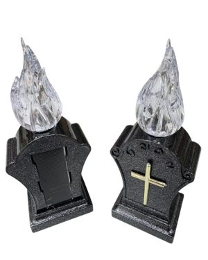 ZNICZ SOLARNY ŚWIECA LED CZARNY WKŁAD DO ZNICZY KRZYŻ CIEPŁY PŁOMIEŃ 17 CM 6776535