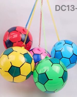 KOLOROWA PIŁKA NA SPRĘŻYNIE SZNURKU GUMOWA DO GRY 6777391