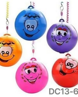 KOLOROWA PIŁKA NA SPRĘŻYNIE SZNURKU GUMOWA DO GRY 6777393