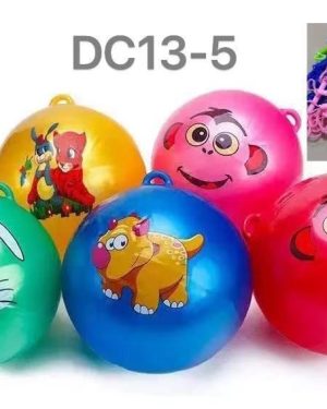 KOLOROWA PIŁKA NA SPRĘŻYNIE SZNURKU GUMOWA DO GRY 6777394