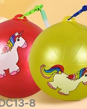 KOLOROWA PIŁKA NA SPRĘŻYNIE SZNURKU GUMOWA DO GRY 6777397