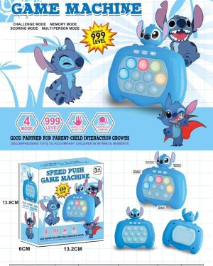 PUSH BUBBLE pop it sensoryczna gra konsola Stitch niebieski zabawka prezent 6777873