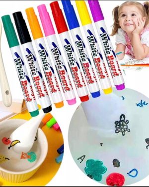 8SZT MARKERY + LYSZKA PISAKI DO TABLIC DO MALOWANIA NA WODZIE 6778169