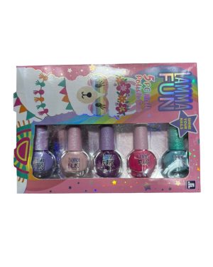 KOMPLET 5 LAKIERÓW DO PAZNOKCI DLA DZIECI BROKAT 6778192