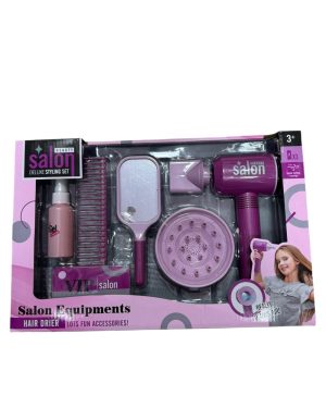 ZESTAW FRYZJERSKI SALON DZIAŁAJĄCA SUSZARKA NA BATERIE DLA DZIECI 6778212