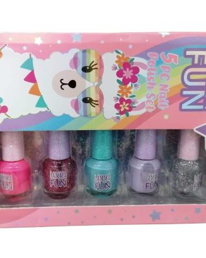 KOMPLET 5 LAKIERÓW DO PAZNOKCI DLA DZIECI BROKAT 6778296