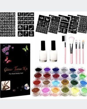 DUŻY ZESTAW DO TATUAŻY SZABLONY TATUAŻE BROKATOWE 6778346