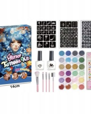 DUŻY ZESTAW DO TATUAŻY SZABLONY TATUAŻE BROKATOWE 6778362