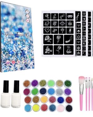 Duży Zestawy do Robienia Tatuaży XXL Brokatowe Szablony 6778419