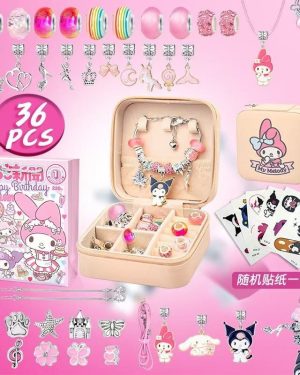 ZESTAW KORALIKÓW CHARMS DO ROBIENIA BRANSOLETEK BIŻUTERII MY MELODY KUROMI 6778647