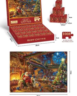 Kalendarz Adwentowy Na Boże Narodzenie Puzzle 1008 elementów 24 Okienk 6778760