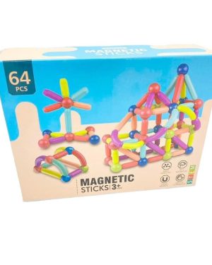 KLOCKI EDUKACYJNE MAGNETYCZNE 64 dużych elementów 6781336
