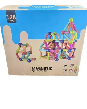 KLOCKI EDUKACYJNE MAGNETYCZNE 128 dużych elementów 6781340