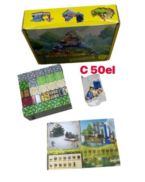 KLOCKI MAGNETYCZNE MINECRAFT KLOCKI SZEŚCIANY 50 KLOCKÓW + 1 FIGURKI MOCNE 6781555