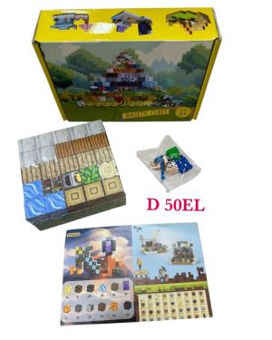 KLOCKI MAGNETYCZNE MINECRAFT KLOCKI SZEŚCIANY 50 KLOCKÓW + 1 FIGURKI MOCNE 6781558