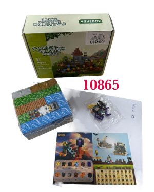 KLOCKI MAGNETYCZNE MINECRAFT KLOCKI SZEŚCIANY 50 KLOCKÓW + 1 FIGURKI MOCNE 6781561