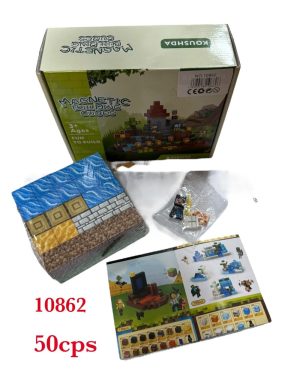 KLOCKI MAGNETYCZNE MINECRAFT KLOCKI SZEŚCIANY 50 KLOCKÓW + 1 FIGURKI MOCNE 6781563
