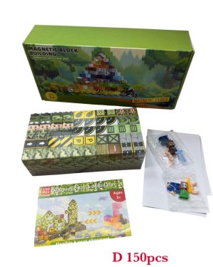 KLOCKI MAGNETYCZNE D 150PCS KLOCKÓW KONSTRUKCYJNE PIKSELE SZEŚCIANY + 2 LUDZIK 6781568
