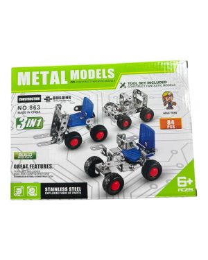 Klocki konstrukcyjne metalowe auto 84 elementy 6782148