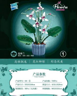 Klocki Konstrukcyjne Kwiat Storczyk w Doniczce 6782648