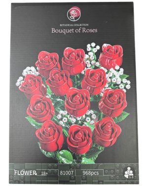 Klocki Kwiaty Bukiet Czerwone Róże Gipsówka Konstrukcyjne Kreatywne 968 Elementów 6782683