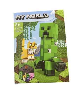 KLOCKI MY WORLD Z GRY MINECRAFT CREEPER OCELOT DUŻY ZESTAW KLOCKÓW 184 EL. 6782914