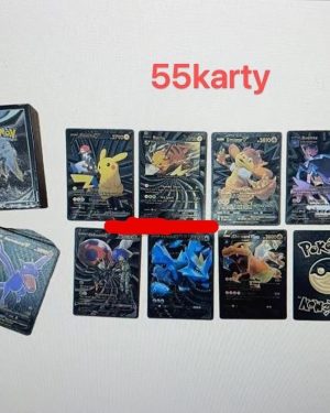 CZARNE KARTY POKEMON KOLEKCJONARSKICH ZESTAW 55SZT 6783350