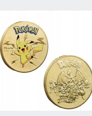 Pokemon Anime pozłacana złota moneta gra pamiątkowa moneta Pikachu 6783365