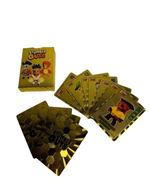 STUMBLE GUYS żółty KARTY KOLEKCJONERSKIE 55 SZTUK SPECJALNE WODOODPORNE 6783487