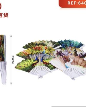 WACHLARZ SATYNOWY Z TWORZYWA ELEGANCKI NA LATO 6783866