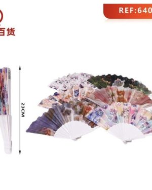 WACHLARZ SATYNOWY Z TWORZYWA ELEGANCKI NA LATO 6783869