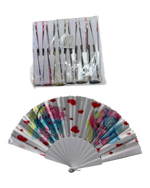 WACHLARZ SATYNOWY Z TWORZYWA ELEGANCKI NA LATO 6783886