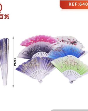 WACHLARZ SATYNOWY Z TWORZYWA ELEGANCKI NA LATO 6783962