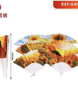 WACHLARZ SATYNOWY Z TWORZYWA ELEGANCKI NA LATO 6783963