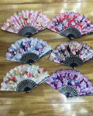 WACHLARZ SATYNOWY Z TWORZYWA ELEGANCKI NA LATO 6784023