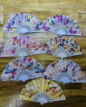 WACHLARZ SATYNOWY Z TWORZYWA ELEGANCKI NA LATO 6784024