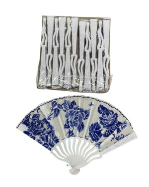 WACHLARZ SATYNOWY Z TWORZYWA ELEGANCKI NA LATO 6784041