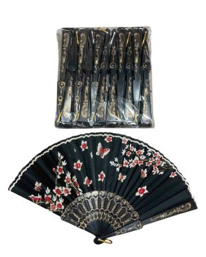 WACHLARZ SATYNOWY Z TWORZYWA ELEGANCKI NA LATO 6784042