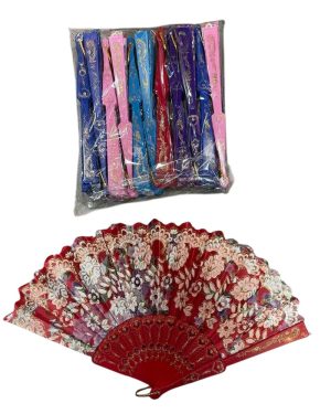 WACHLARZ SATYNOWY Z TWORZYWA ELEGANCKI NA LATO 6784043