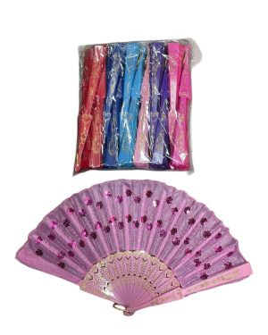 WACHLARZ SATYNOWY Z TWORZYWA ELEGANCKI NA LATO 6784045