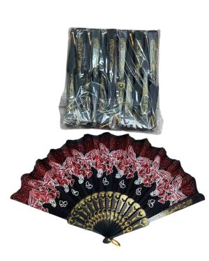 WACHLARZ SATYNOWY Z TWORZYWA ELEGANCKI NA LATO 6784046