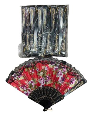 WACHLARZ SATYNOWY Z TWORZYWA ELEGANCKI NA LATO 6784048