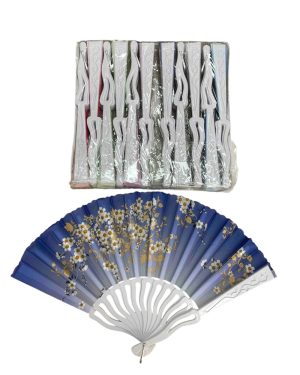 WACHLARZ SATYNOWY Z TWORZYWA ELEGANCKI NA LATO 6784049