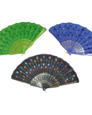 WACHLARZ SATYNOWY Z TWORZYWA ELEGANCKI NA LATO 6784051