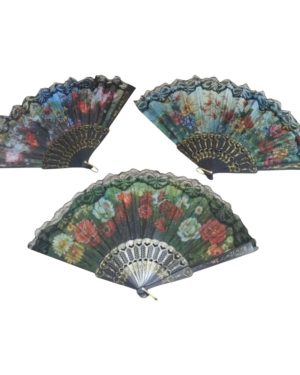 WACHLARZ SATYNOWY Z TWORZYWA ELEGANCKI NA LATO 6784053