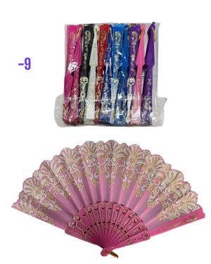 WACHLARZ SATYNOWY Z TWORZYWA ELEGANCKI NA LATO 6784078